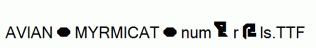 AVIAN-MYRMICAT-numerals.ttf