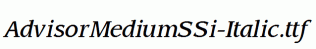 AdvisorMediumSSi-Italic.ttf