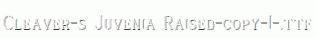 Cleaver-s_Juvenia_Raised-copy-1-.ttf