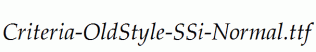 Criteria-OldStyle-SSi-Normal.ttf