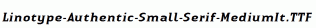 Linotype-Authentic-Small-Serif-MediumIt.ttf