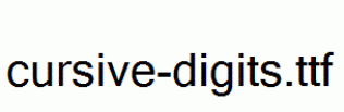 fonts cursive-digits.ttf