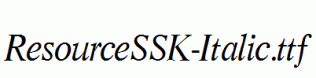 ResourceSSK-Italic.ttf