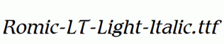 Romic-LT-Light-Italic.ttf