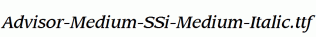 Advisor-Medium-SSi-Medium-Italic.ttf