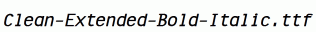 Clean-Extended-Bold-Italic.ttf