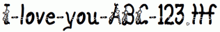 I-love-you-ABC-123.ttf