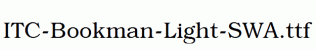 ITC-Bookman-Light-SWA.ttf